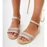 Gemre Beige Wedge Sandals with Braided Strap Ameliz | ePonuda.com