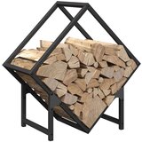  stojalo za drva črno 50x25x50 cm hladno valjano jeklo | Shoptok.si