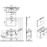 Vitra MIASET80C Mia 79 x 61 x 39,5 cm kopalniški sestav | Shoptok.si