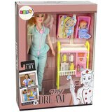  Lutka za igru doktorica sa dugom plavom kosom - tirkizna | Shoptok.si