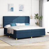  Postelja s vzmetnico Modra 200x200 cm Tkanina, (22052148) | Shoptok.si