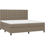  box spring s madracem LED smeđesivi 200x200 cm tkanina | shoptok.hr