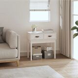 Maison Chic konzolna miza - miza ob steni bela 76,5x40x75 cm trdna borovina, (21785954) | Shoptok.si