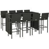  9-dijelni vrtni barski set od poliratana crni | shoptok.hr