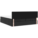 vidaXL Otomanski posteljni okvir z vzmetnicami črn 180x200cm um. usnje | Shoptok.si