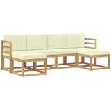 vidaXL Zunanja garnitura za sedenje 6 pcs Naravna in smetana Poliester, (5000280999) | Shoptok.si