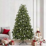 vidaXL Umjetno božićno drvce S LED lampica Zelena 240 cm PVC i metal | shoptok.hr