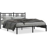 Metalni okvir za krevet s uzglavljem crni 150x200 cm | shoptok.hr