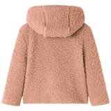  Dječja jakna s kapuljačom od mekanog umjetnog krzna boja konjaka 128 | shoptok.hr