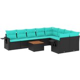  Vrtni set od 10 dijelova s jastucima, crni poliratan | shoptok.hr
