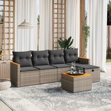 Maison Chic Seti vrtnega pohištva - Vrtna garnitura - Vrtni pohištvo set 6-delna z blazinami siv poli ratan, (21806396) | Shoptok.si