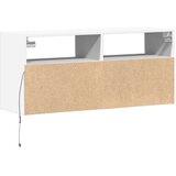  Zidni TV ormarić s LED svjetlima bijeli 100x31x45 cm Slike