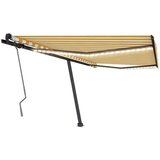  Tenda na ručno uvlačenje s LED svjetlima 450x300 cm žuto-bijela | shoptok.hr