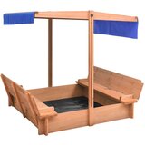 vidaXL Pješčanik od jelovine s krovom 112 x 112 x 112 cm | shoptok.hr