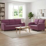  Set sofe 2 pcs Ljubičasta Baršun - Ljubičasta 2-sjedalo (120 cm) + 3-sjedalo | shoptok.hr