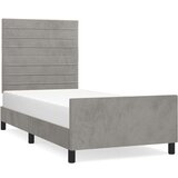  Posteljni okvir z vzglavjem svetlo siv 90x200 cm žamet, (20902529) | Shoptok.si