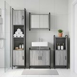  Set ormarića za kupaonicu 4 kom. Siva Sonoma 40 x 36 x 181 cm | shoptok.hr