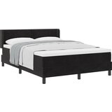 vidaXL Postelja s vzmetnico Črna 160x200 cm Žamet, (22050538) | Shoptok.si