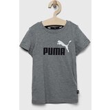 Puma Dječja pamučna majica kratkih rukava ESS+ 2 Col Logo Tee B boja: siva, s tiskom | shoptok.hr