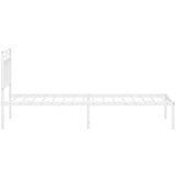 Metalni okvir za krevet s uzglavljem bijeli 80x200 cm | shoptok.hr