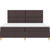  Krevet s Podnicom i Madracem &amp LED Tamnosmeđa 200x200 cm Tkanina | shoptok.hr