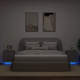 vidaXL Nočna omarica z LED lučkami 2 kosa siva sonoma inženirski les Cene