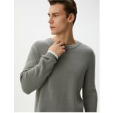 Koton Basic Knitwear Sweater with Fabric Detail Crew Neck cene