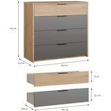 Hom`in KOMODA, siva, barve hrasta | Shoptok.si