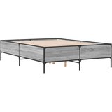 vidaXL Posteljni okvir siva sonoma 120x190 cm inženirski les in kovina, (21128598) | Shoptok.si