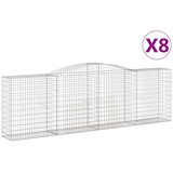  Lučne gabionske košare 8 kom 400x50x120/140cm pocinčano željezo | shoptok.hr
