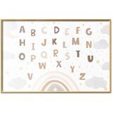  Plakat - Letters in Muted Colors 30x21 Zlatni okvir | shoptok.hr