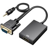 AVIZAR VGA moški na HDMI ženski adapter 3,5 mm Jack Avdio izhod, crn, (21261879) Cene