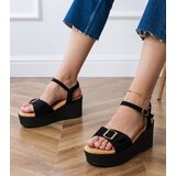 D/CEO Black women's sandals with decorative buckle Sarni | Shoptok.si