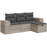 vidaXL 4-dijelni set vrtnih sofa s jastucima svijetlosivi poliratan | shoptok.hr