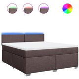 Maison Chic Box spring postelja - Vzmetna postelja z vzmetnico temno rjava 180x200 cm blago SL4479, (21908647) | Shoptok.si