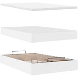 vidaXL Otomanski posteljni okvir z vzmetnico bel 120x190 cm um. usnje | Shoptok.si