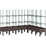 Furnova Cvetlično korito z oporno mrežo rjavo 200x160x142,5 cm PP, (21920379) | Shoptok.si