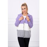 Kesi Three-color hooded sweater purple+ecru+gray Cene