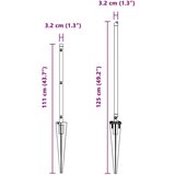  Stebri za ograjo s konico 52 kos Ø32 mm 80 cm Galvanizirano jeklo | Shoptok.si