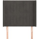 Vzglavje z ušesi temno sivo 93x16x118/128 cm žamet, (20793777) | Shoptok.si