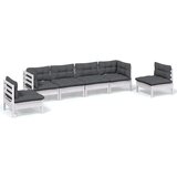 Maison Chic Seti vrtnega pohištva - Vrtna garnitura - Vrtni pohištvo set 6-delna z blazinami trdna borovina, (21805262) | Shoptok.si
