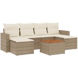 Maison Chic Seti vrtnega pohištva - Vrtna garnitura - Vrtni pohištvo set 7-delna z blazinami bež poli ratan, (21807014) | Shoptok.si