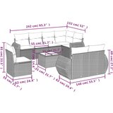 vidaXL 9-dijelni set vrtnih sofa od poliratana s jastucima svjetlosivi | shoptok.hr