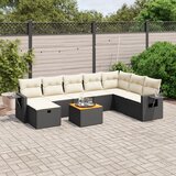 vidaXL 9-dijelni set vrtnih sofa s jastucima crni od poliratana | shoptok.hr
