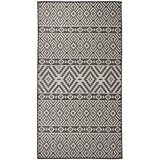 vidaXL zunanja preproga ploščato tkanje 80x150 cm črne črte | Shoptok.si