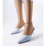 Gemre Blue Quilted Stiletto Mules Lambert | Shoptok.si
