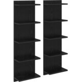 vidaXL Stenska polica 2 pcs Črni hrast 30 x 15 x 100 cm Inženirski les, (5000307298) | Shoptok.si