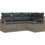 vidaXL 4-dijelni vrtni kauč set s jastučićima sivi poli ratan | shoptok.hr