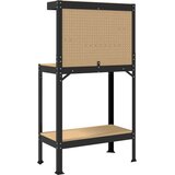  Delovne klopi s polico Črna 81 x 41 x 145 cm Konstruiran les, (5000110599) | Shoptok.si