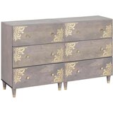 vidaXL Ormarić / Komoda 2 pcs Siva 60 x 33.5 x 75 cm Čvrsto drvo manga | shoptok.hr